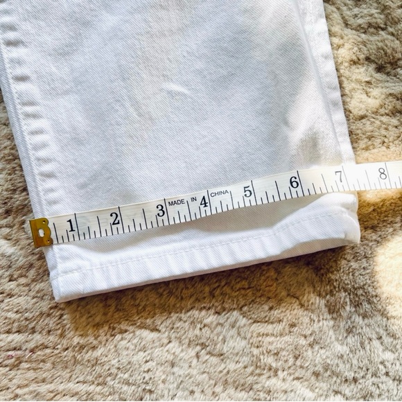 Joie Ultra High Waist Straight Leg Cropped Denim Jeans Button Fly White Size 32 - Picture 7 of 14